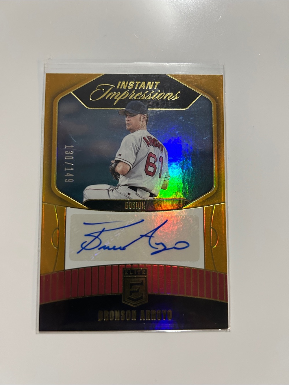 2026 Panini Instant Impressions Bronson Arroyo Autographed Serial #130/149 card